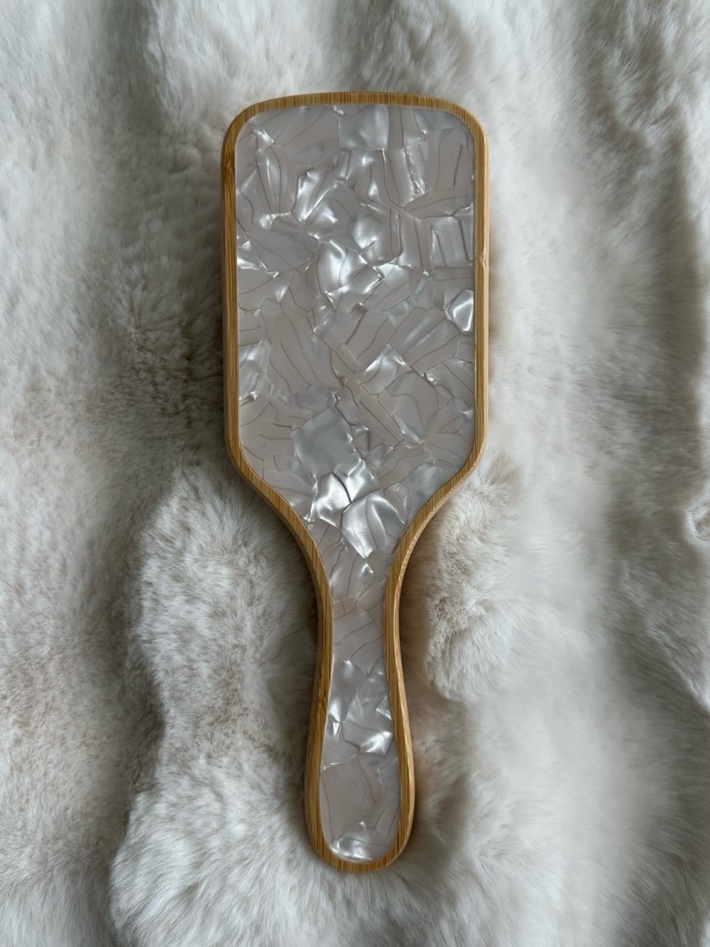 🆕 Pearlessence | Bamboo Paddle Hairbrush with Mother Of Pearl!